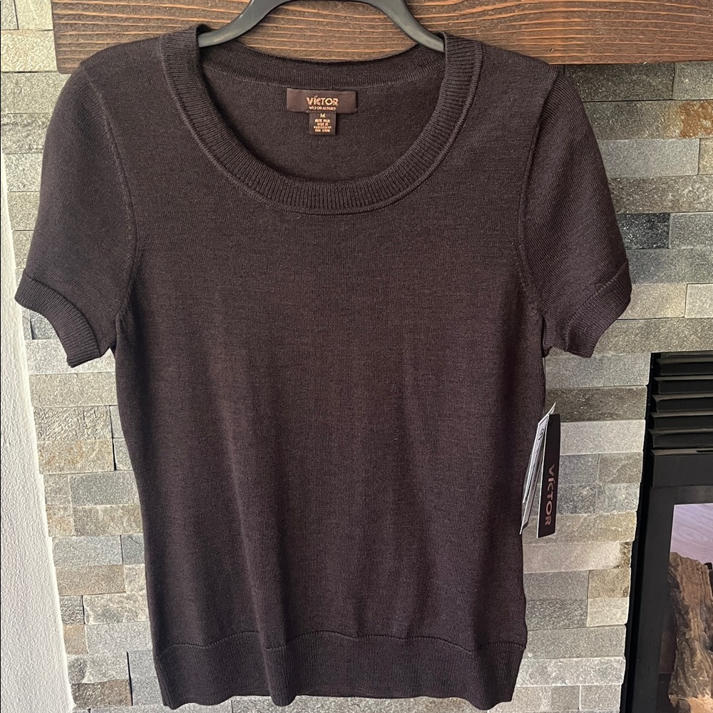 Victor Alfaro Brown Crew Neck Sweater